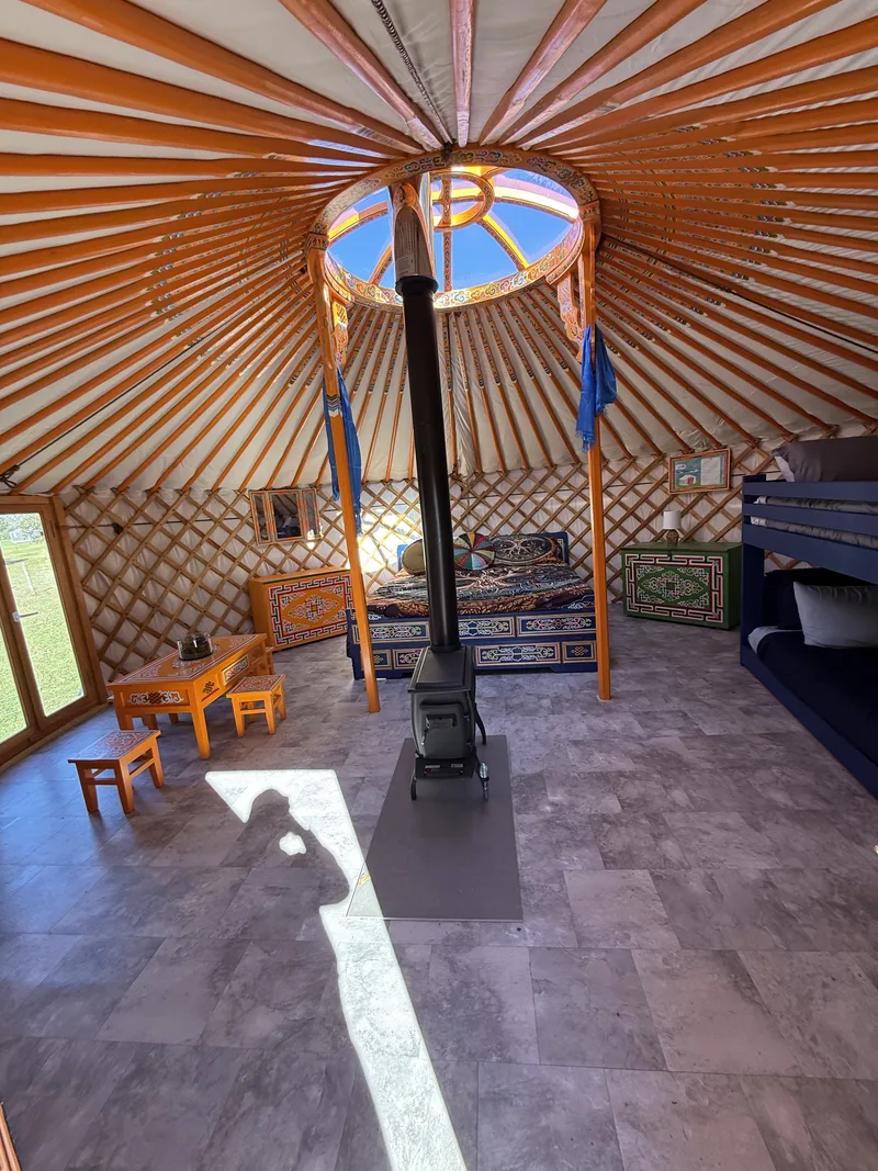 The round room inside the yurt